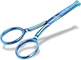Profi Pfotenschere Fellschere Gerade TITAN mit Mikroverzahnung 9 cm Blau