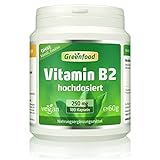 Vitamin B2 (Riboflavin), 250 mg, hochdosiert, 180 Kapseln - für...