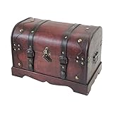 HMF 6403-140 Schatztruhe aus Holz mit Schloss | 40 x 23 x 27 cm | Groß |...
