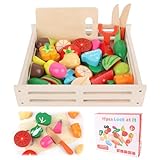 VFANDV Kinderküche, Küchenzubehör aus Holz Schneiden Obst und Gemüse...