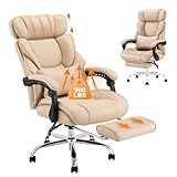 COLAMY Bürostuhl mit einziehbarer Fußstütze, ergonomisches Design mit...