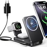 INIU 3 in 1 Mag-Safe Ladegerät, 15W Qi2-Zertifiziert Wireless Charger,...