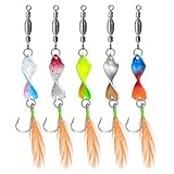 Riisoyu 5 Stück Forellen Spoon Set, Forellenköder Forellen Blinker Spoon...