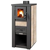 ProTermo Kaminofen Lava Ceramic Beige - 6,5 kW Heizleistung - 35x44x78 cm...