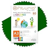 Farbpapier, Packung mit 1000 Blatt A3, 80 g, buntes Papier für...