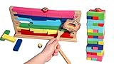 Stapelturm & Wackelmauer aus Holz für Kinder ab 3 Jahren,...