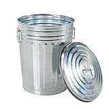 Metall Eimer mit Deckel XXL - Mülltonne - Apfalleimer- Futtertonne -...