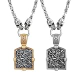 JewelryWe Tempelritter Kreuz Halskette Herren: 2 Stück Edelstahl Sankt...