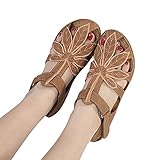 LOIJMK Damen Sandalen Keilsandalen, Orthopädische Sandalen Damen, mit...