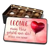 Liebesgeschenk: Schokolade Geschenkdose personalisiert „Mein Herz gehört...