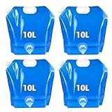 mizikuu 4 Stück 10L Faltbarer Wasserkanister, Trinkwasserkanister mit...