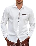 COOFANDY Trachtenhemd Herren Slim Fit Oktoberfest Hemd Langarm Bayrische...