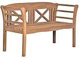 MR. DEKO® Gartenbank Föhr Teakholz | Holzbank mit Lehne | Friesenbank...
