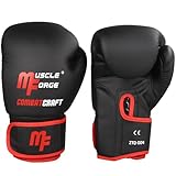 MuscleForge Boxhandschuhe CombatCraft 10 oz – Premium PU Leder Sparring &...