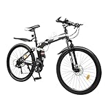 KumuJ 26 Zoll Mountainbike für Erwachsene Fahrrad Faltbares 21 Gang,...