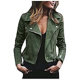 Battnot Lederjacke Damen Schwarz Reverskragen Übergangsjacke Große...
