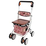 Rollator für Wohnung Gehhilfen for Senioren, faltbarer Gehhilfe mit Sitz,...