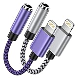 Haoano Lightning auf 3.5mm Kopfhöreranschluss Adapter,2 Pack iPhone auf...