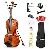 Vangoa 4/4 Violine Massivholz Geige Anfänger Akustische Violin Set für...