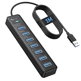 PHIXERO 7 Port USB Hub, 100CM Long Cable USB 3.0 Hub USB Verteiler Adapter,...