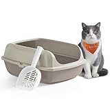 Feandrea Katzenklo mit hohen Seitenwänden, XL, offene Katzentoilette, mit...