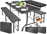 KESSER® Bierzeltgarnitur 3-teilig Set Tisch & 2X Bank | Buffettisch für...