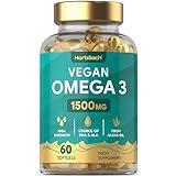 Omega 3 Vegan 1500mg | 60 Kapseln Hochdosiert | DHA und Algenöl | 450 mg...