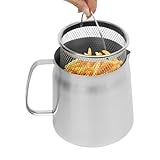 Frittiertopf,2L Sieb, Topffritteuse, 304 Edelstahl...