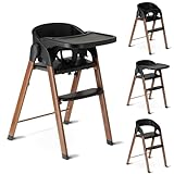 Deryan Hochstuhl Baby & Kleinkind – Faltbarer Mitwachsender Holzhochstuhl...