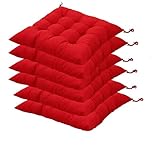 6er-Set Sitzkissen, Stuhlkissen 40x40 mit Bändern Sitzkissen Waschbares...