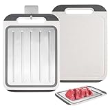 DIYJEP Schneidebrett aus Edelstahl für Küche, Doppelseitiges...