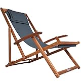 Casaria® Sonnenliege Holz Wetterfest Klappbar Verstellbar 160kg Belastbar...