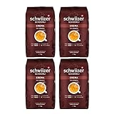 Schwiizer Schüümli Crema Ganze Kaffeebohnen 4kg - Intensität 3/5 -...