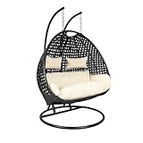 HOME DELUXE Polyrattan Hängesessel Twin Deluxe - nur Korb und Kissen |...