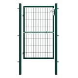 SONGMICS Gartentor, Gartentür, verzinkter Stahl, abschließbar, Tür 106 x...