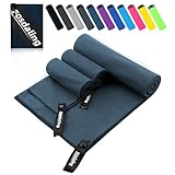 Mikrofaser Handtuch 3er Set - Groß 200×100cm & 2 Klein 80×40cm,...