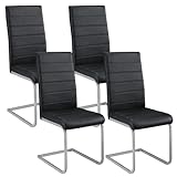 Juskys Freischwinger Schwingstuhl Vegas 4er Set - 4 Esszimmerstühle mit...