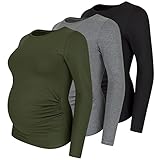 Umstandsshirt 3er Set unifarben Umstandsmode Schwangerschaft...