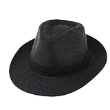 Amagogo Unisex Kostüm Panamahut Fedora Hut Fasching Damen Herren, Schwarz,...