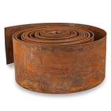 UNIGARDIA Rasenkante aus Cortenstahl 10 m - Beeteinfassung aus Metall 14 cm...