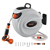 VEVOR Schlauchtrommel Wasser 25mx12mm mit Wandhalterung Tragegriff...