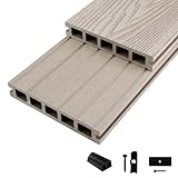 Woodstore24 WoodoMykonos Komplettset 2,4 m - Grau - Terrassendiele -...