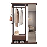 Eleganter Ganzkörperspiegel mit Massivholz-Kleiderbügel –...