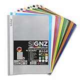 SIGNZ Schnellhefter DIN A4, stabil, 11 Stück, 11 Farben, transparenter...