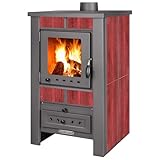 ProTermo Alpina G Rot Kaminofen mit Schamottstein - 8 kW Heizleistung -...