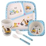 Kindergeschirr Set, 5er Geschirr Set für Kleinkinder, Baby Fütterung Set...
