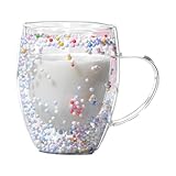 Glas-Kaffeetasse, 350 ml, schöne isolierte Glas-Kaffeetasse, doppelwandige...