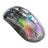 LiLiTok 2.4G Wireless Gaming Mäuse Wiederaufladbar, RGB Transparent Mäuse...