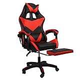 shine planet Gaming-Stuhl, ergonomischer Zeichenstuhl (Schwarz+Rot)