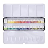 XZXCVN Aquarellfarben Set, Professioneller Deckfarbkasten mit 12 Farben,...